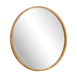 Oikiture Wall Mirror with Wood Frame 90cm Round