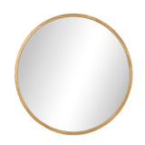 Oikiture Wall Mirror with Wood Frame 90cm Round