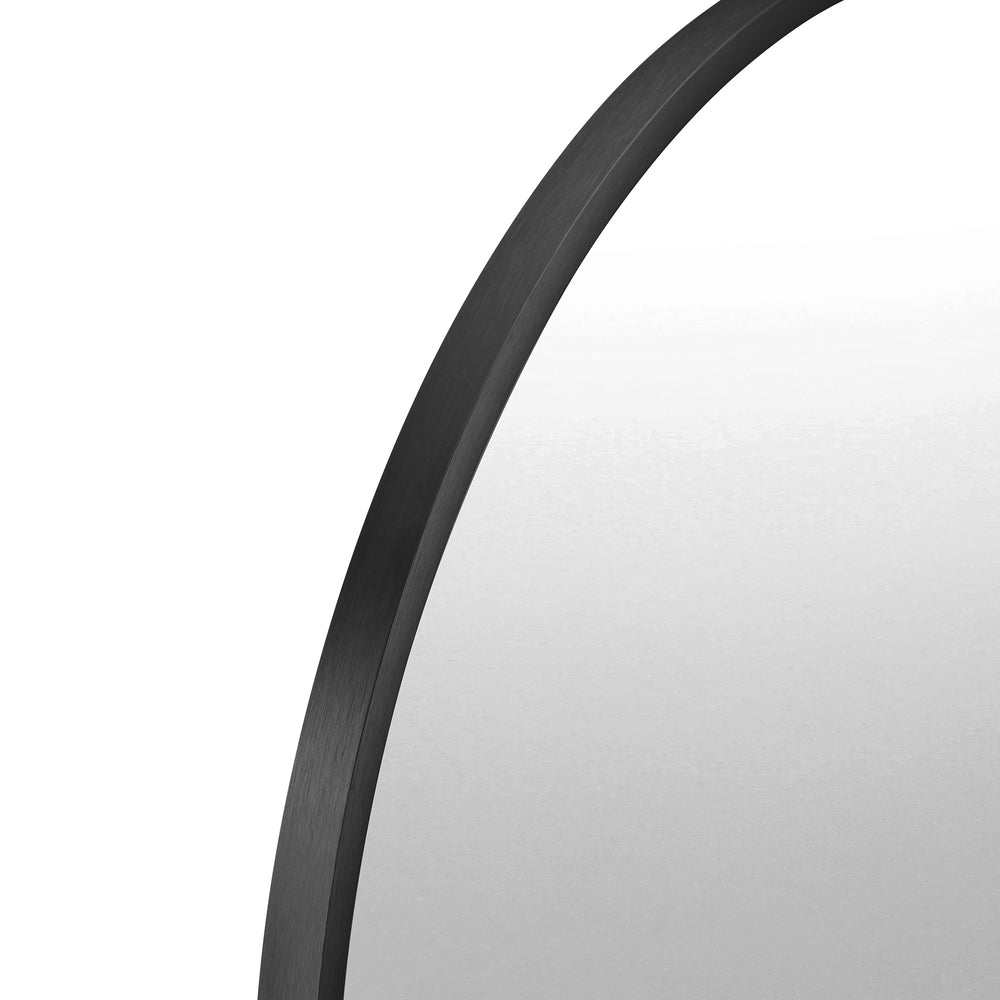 Oikiture Wall Mirrors Oval Mirror Black 84x50cm Set of 2