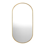 Oikiture Wall Mirrors Oval Mirror Gold 84x50cm Set of 2