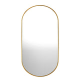 Oikiture Wall Mirrors Oval Mirror Gold 84x50cm Set of 2 - Rear View