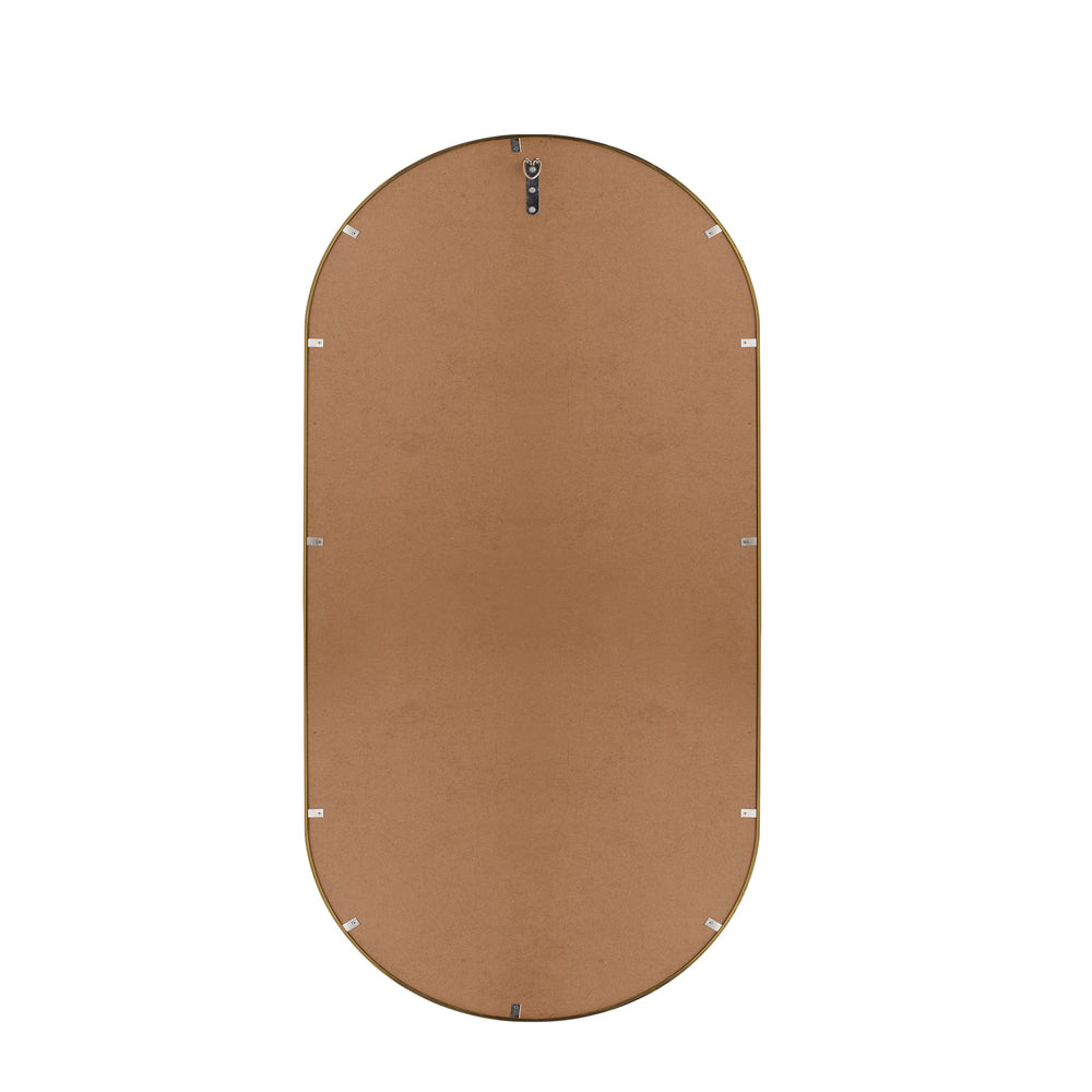 Oikiture Wall Mirrors Oval Mirror Gold 84x50cm Set of 2