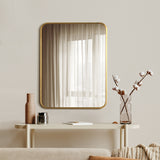 Oikiture Wall Mirrors Gold Metal Frame 65x50cm Rectangle - Extra Image