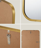 Oikiture Wall Mirrors Rectangle Mirror 65x50cm Gold Set of 2 - Low Angle