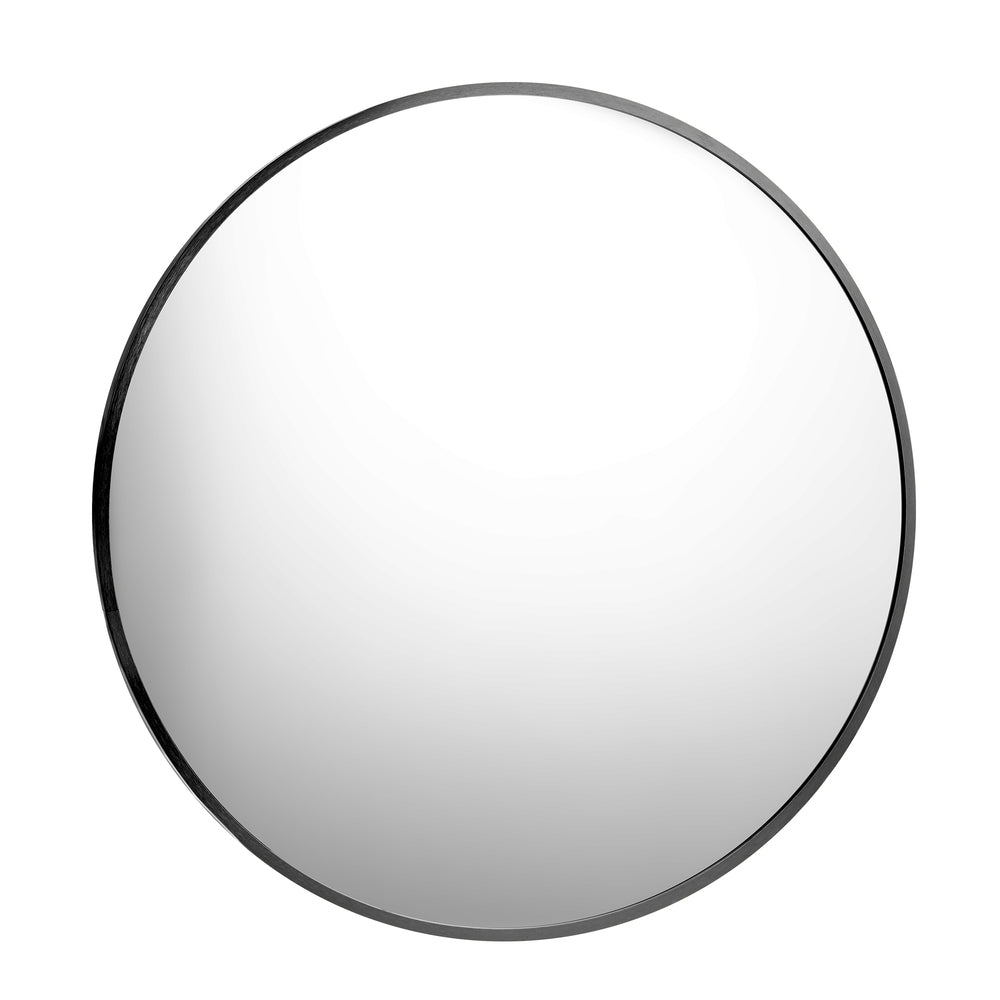 Oikiture Wall Mirrors Round 50cm Black Set of 2