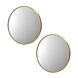 Oikiture Wall Mirrors Round 50cm Gold Set of 2