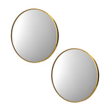 Oikiture Wall Mirrors Round 50cm Gold Set of 2