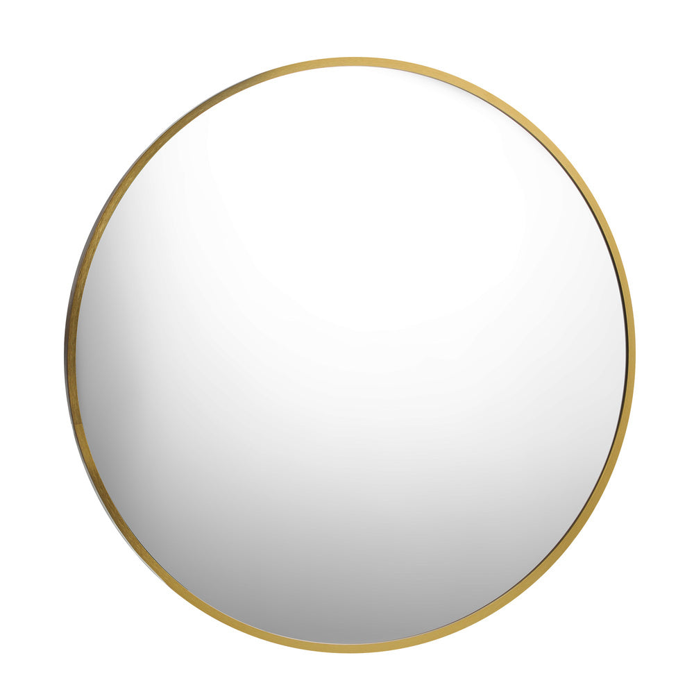 Oikiture Wall Mirrors Round 50cm Gold Set of 2