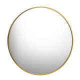 Oikiture Wall Mirrors Round 50cm Gold Set of 2 - Close-Up Angle