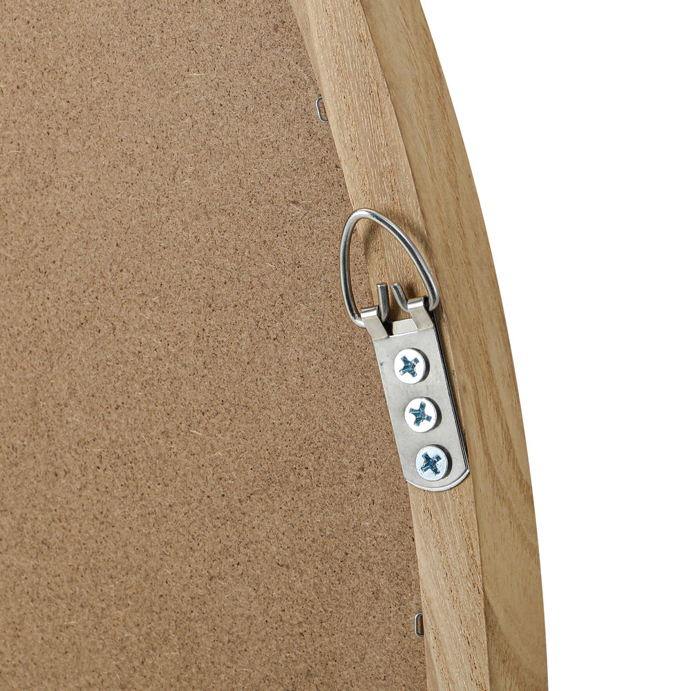 Oikiture Wall Mirrors Round 50cm Wooden Set of 2