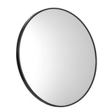 Oikiture 60cm Wall Mirror Round Black