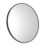 Oikiture 60cm Wall Mirror Round Black
