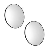 Oikiture Wall Mirrors Round 60cm Black Set of 2
