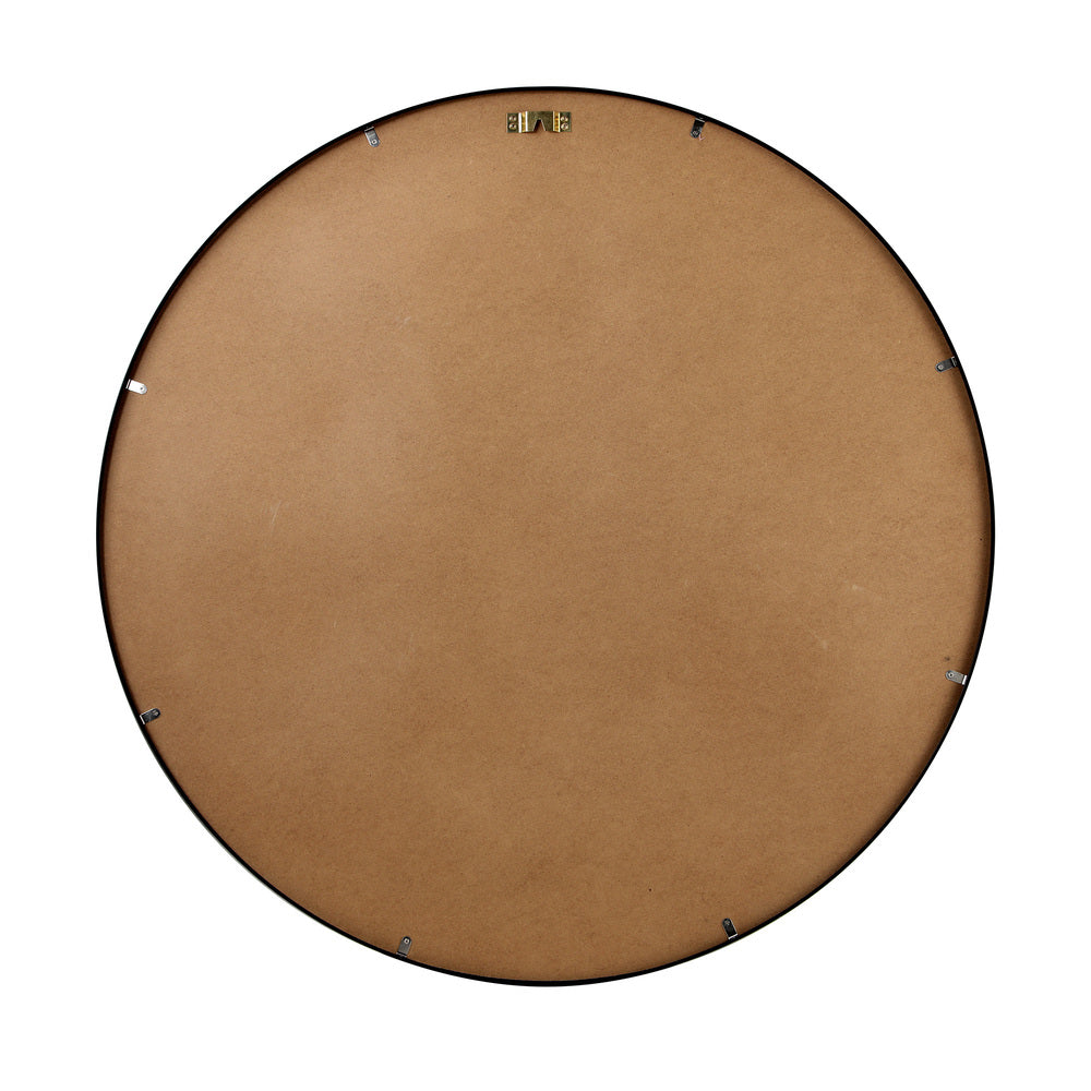 Oikiture Wall Mirrors Round 60cm Black Set of 2