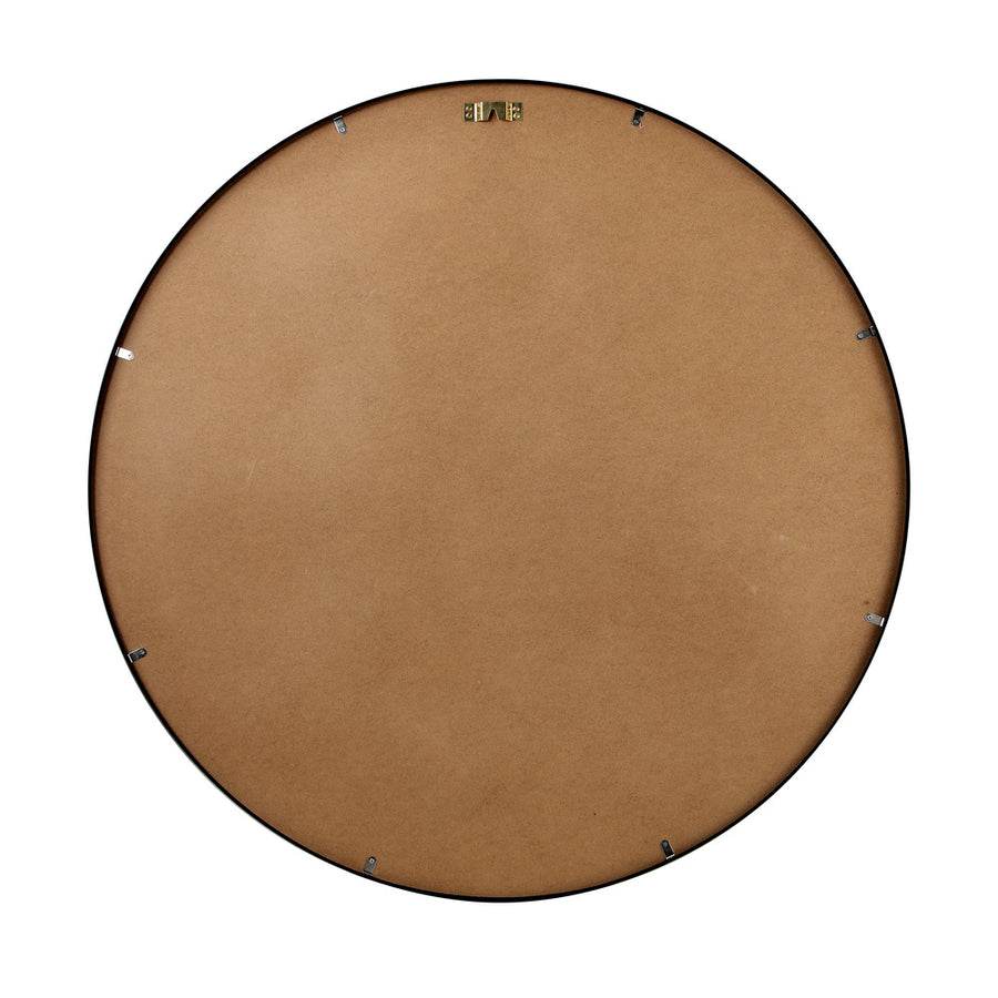 Oikiture Wall Mirrors Round 60cm Black Set of 2