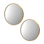Oikiture Wall Mirrors Round 60cm Gold Set of 2
