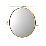 Oikiture Wall Mirrors Round 60cm Gold Set of 2