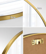 Oikiture Wall Mirrors Round 60cm Gold Set of 2