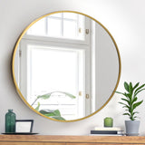 Oikiture Wall Mirrors Round 80cm Gold Set of 2