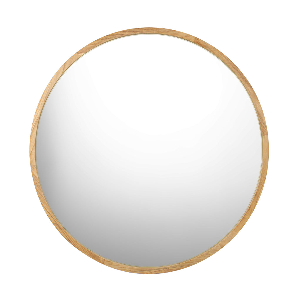 Oikiture Wall Mirrors Round 90cm Wooden Set of 2