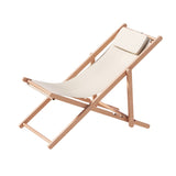 Gardeon Outdoor Deck Chair Wooden Sun Lounge Folding Beach Patio Furniture Beige - Low Angle