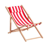 Gardeon Outdoor Deck Chair Wooden Sun Lounge Folding Beach Patio Furniture Red - Side View