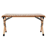 Gardeon Outdoor Furniture Wooden Egg Roll Picnic Table Camping Desk 90CM - Side View