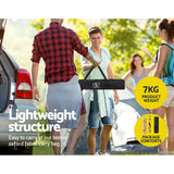 Gardeon Outdoor Furniture Wooden Egg Roll Picnic Table Camping Desk 90CM - Close-Up Angle