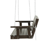 Gardeon Porch Swing Chair with Chain Outdoor Furniture 3 Seater Bench Wooden Brown - Side View