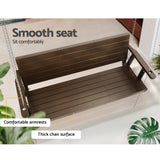 Gardeon Porch Swing Chair with Chain Outdoor Furniture 3 Seater Bench Wooden Brown - Rear View