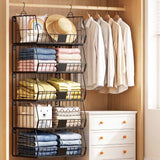 Artiss 5 Tier Stackable Closet Organizers and Storage Closet Hanging Storage Organizer Shelves - Low Angle