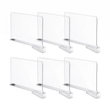 Artiss 6 Pack Closet Organizers and Storage Clear Shelf Dividers