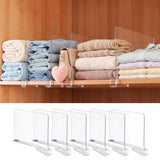 Artiss 6 Pack Closet Organizers and Storage Clear Shelf Dividers - Low Angle