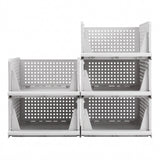 Artiss 5 Pack Stackable Plastic Storage Foldable Closet Organizers - Top-Down View