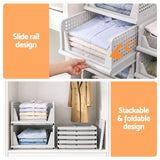 Artiss 5 Pack Stackable Plastic Storage Foldable Closet Organizers - 45-Degree Angle