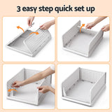 Artiss 5 Pack Stackable Plastic Storage Foldable Closet Organizers - Close-Up Angle