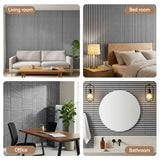 Artiss 10PCS Peel and Stick Wall Panels Tiles 68X68CM Self Adhesive for Home Office Studio Grey - Low Angle