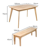 Levede Dining Sets 1XTable+1XBench Chair - Front View