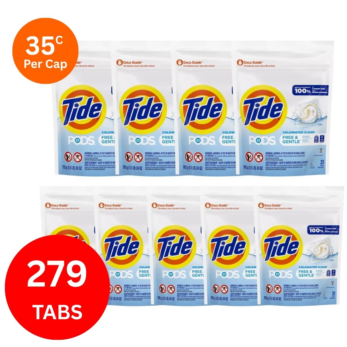 Tide Gentle Cold Water x 279 Laundry Pods-2006732794876792835