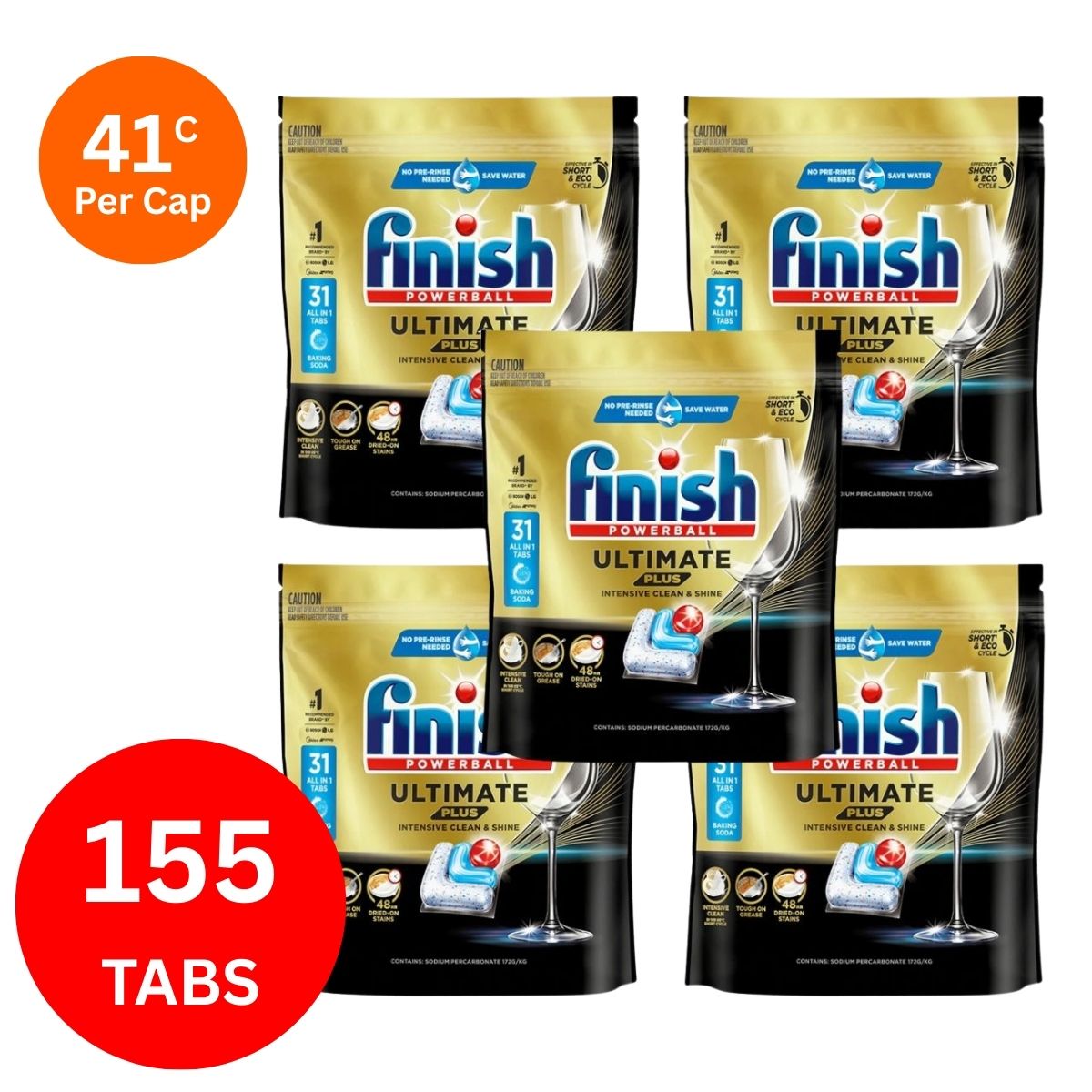 Finish Ultimate Plus x 155 Baking Soda Dishwasher Tablets-2006732758679949312