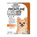 Frontline Plus Dog 0-10kg Orange Small 6pk - Top-Down View