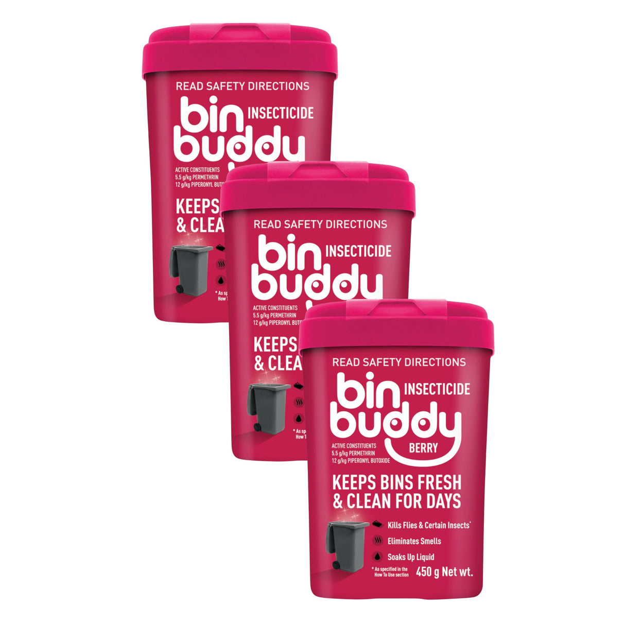 Bin Buddy Berry Blast 450g Powder x3-2017004929792741376