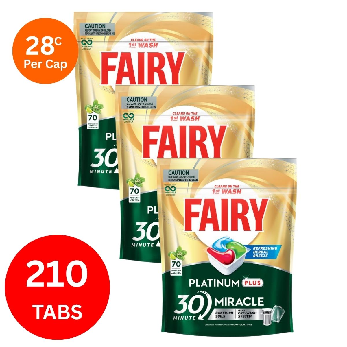 Fairy Platinum Plus x 210 Herbal Breeze Dishwasher Tablets-2006732780670685184