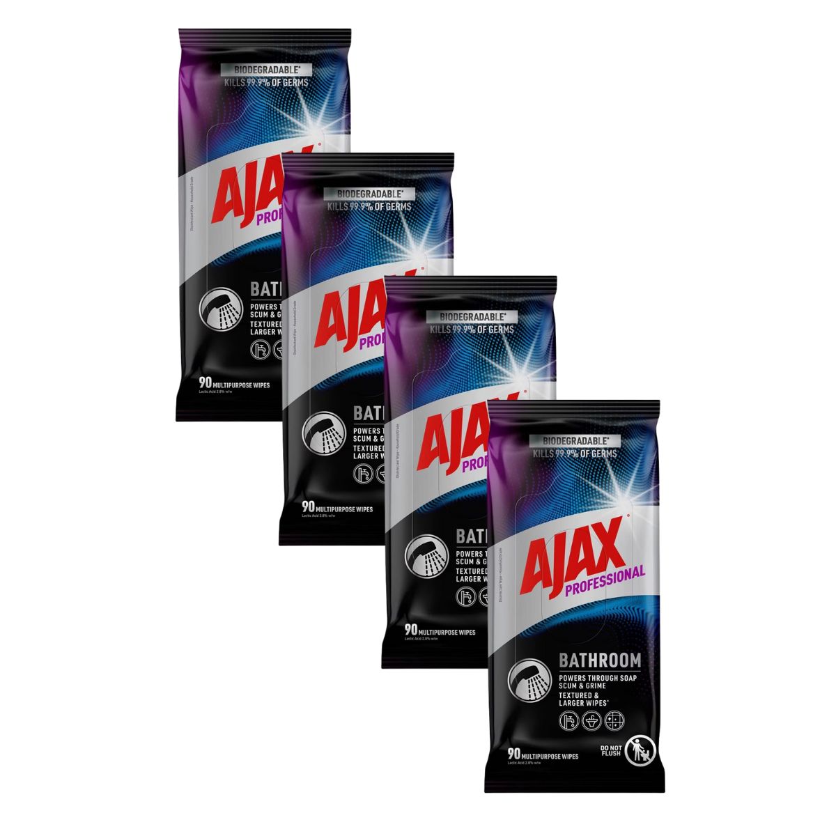 Ajax Professional Bathroom Wipes 90pk x4-2006732771950727169
