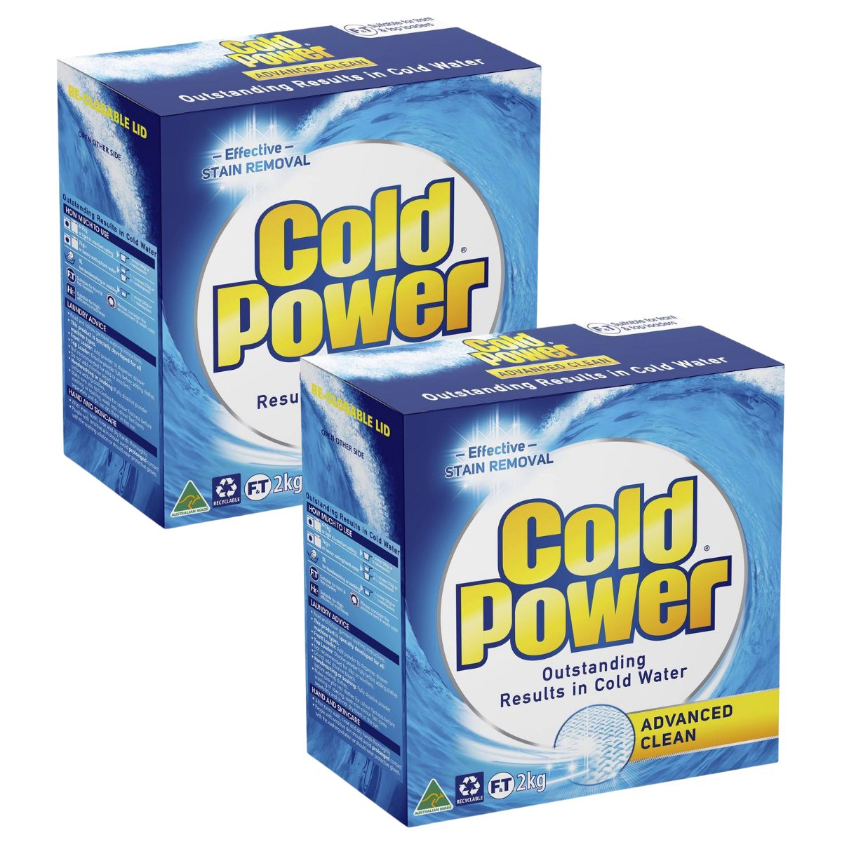 Cold Power 2kg Laundry Powder Advanced Clean Stain Remover x2-2018816609203916801