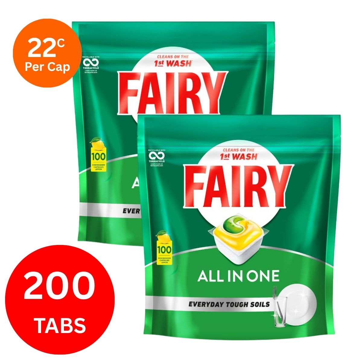 Fairy All In One x 200 Lemon Dishwasher Tablets-2018816716288692224