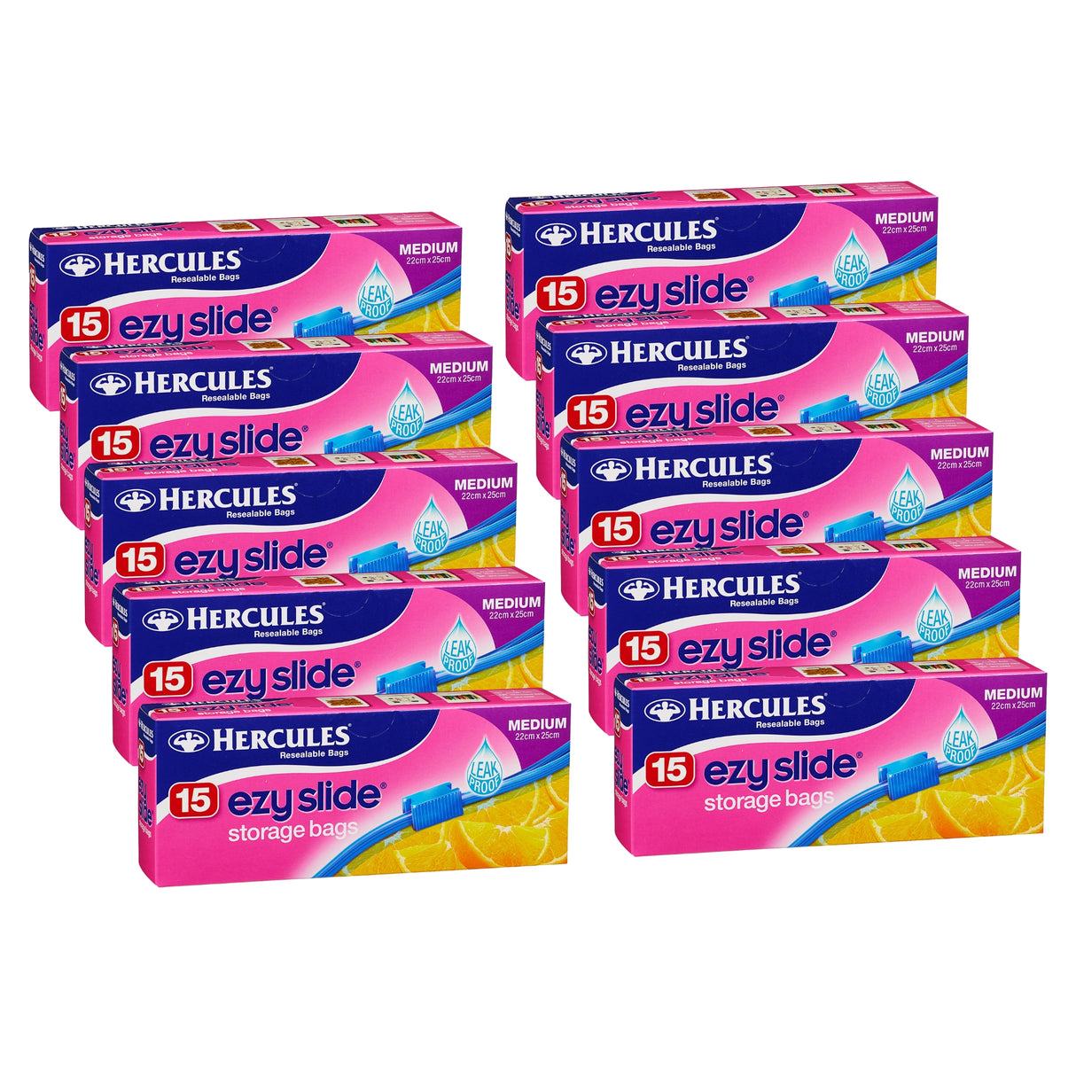 Hercules Ezy Slide Medium Storage Bags 15pk x10-2017004934754603008