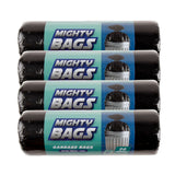 4x 20pk Mighty Bags 56L 60x80cm Black Garbage Bags - Front View