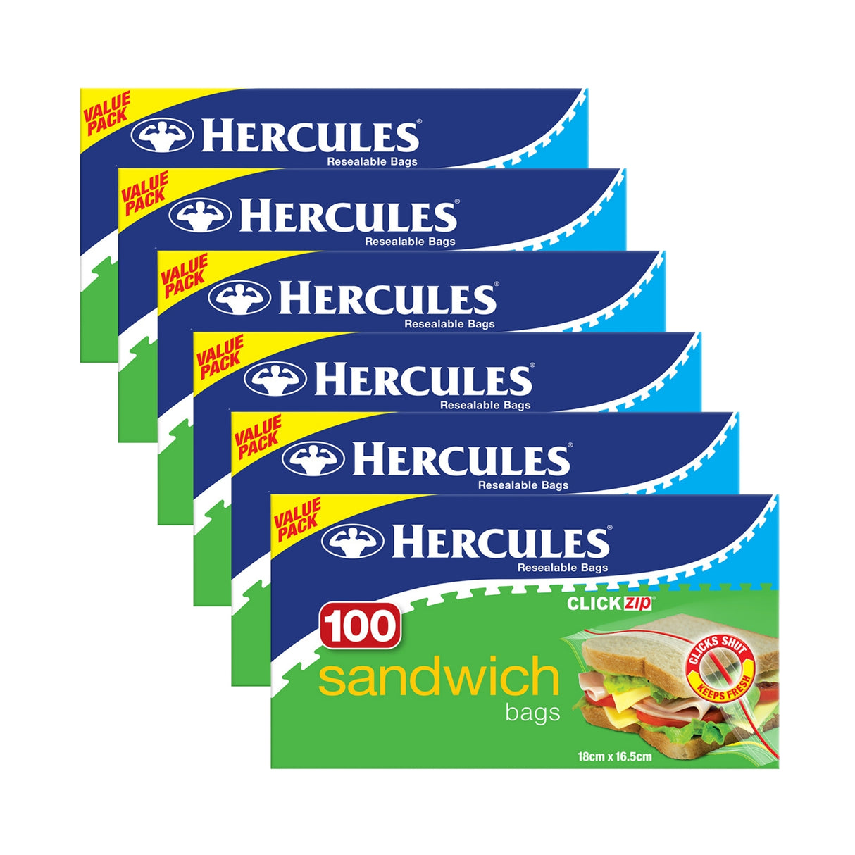 Hercules Sandwich Bags 100pk x6-2017004940819566592