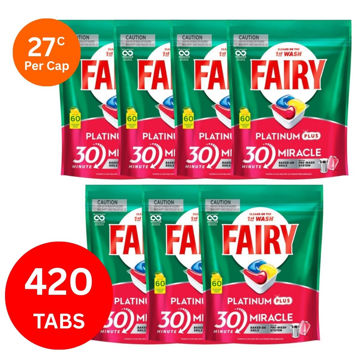 Fairy Platinum Plus x 420 Lemon Dishwasher Tablets-2018816876037148675